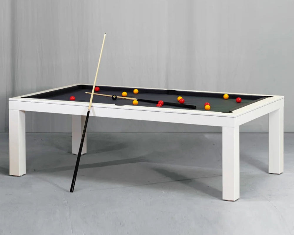 White Billiards Alpha Modern Slate Dining Top Pool Table