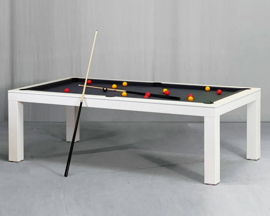 White Billiards Alpha Modern Slate Dining Top Pool Table