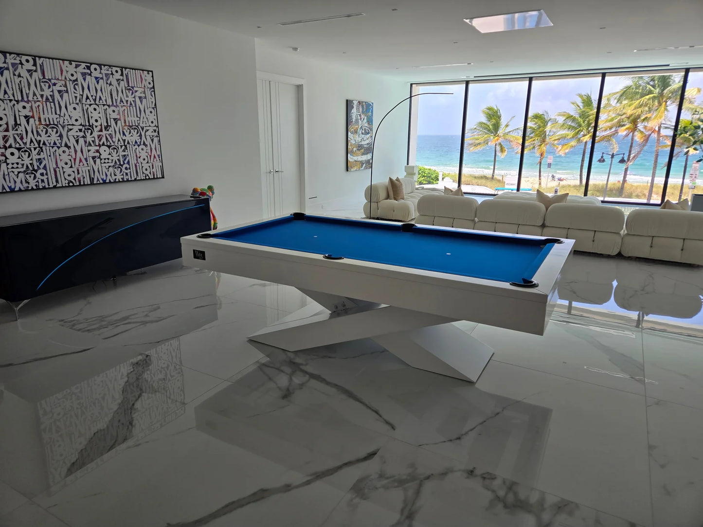 White Billiards Ultimate Modern Slate Pool Table
